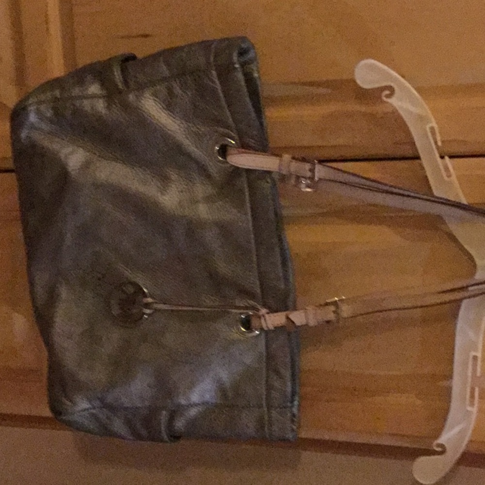 Michael Kors silver metallic handbag
